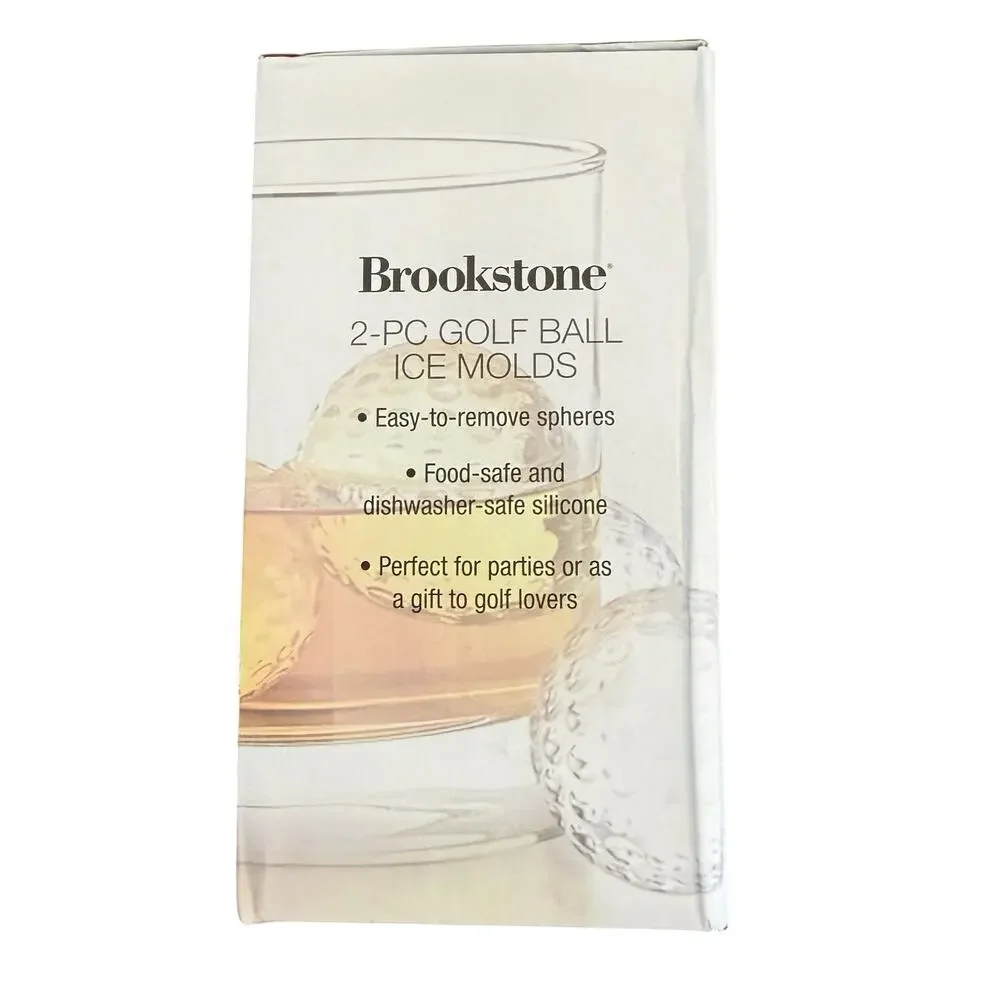 Brookstone 2-pc golf ball ice molds, NEW